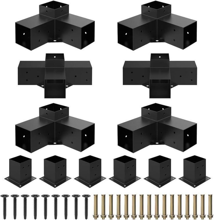 RAGNAR Kit Pérgola Exterior 12 Soportes De Metal Para Madera ...