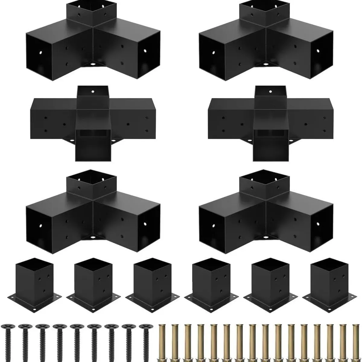 RAGNAR - Kit Pérgola Exterior 12 Soportes De Metal Para Madera