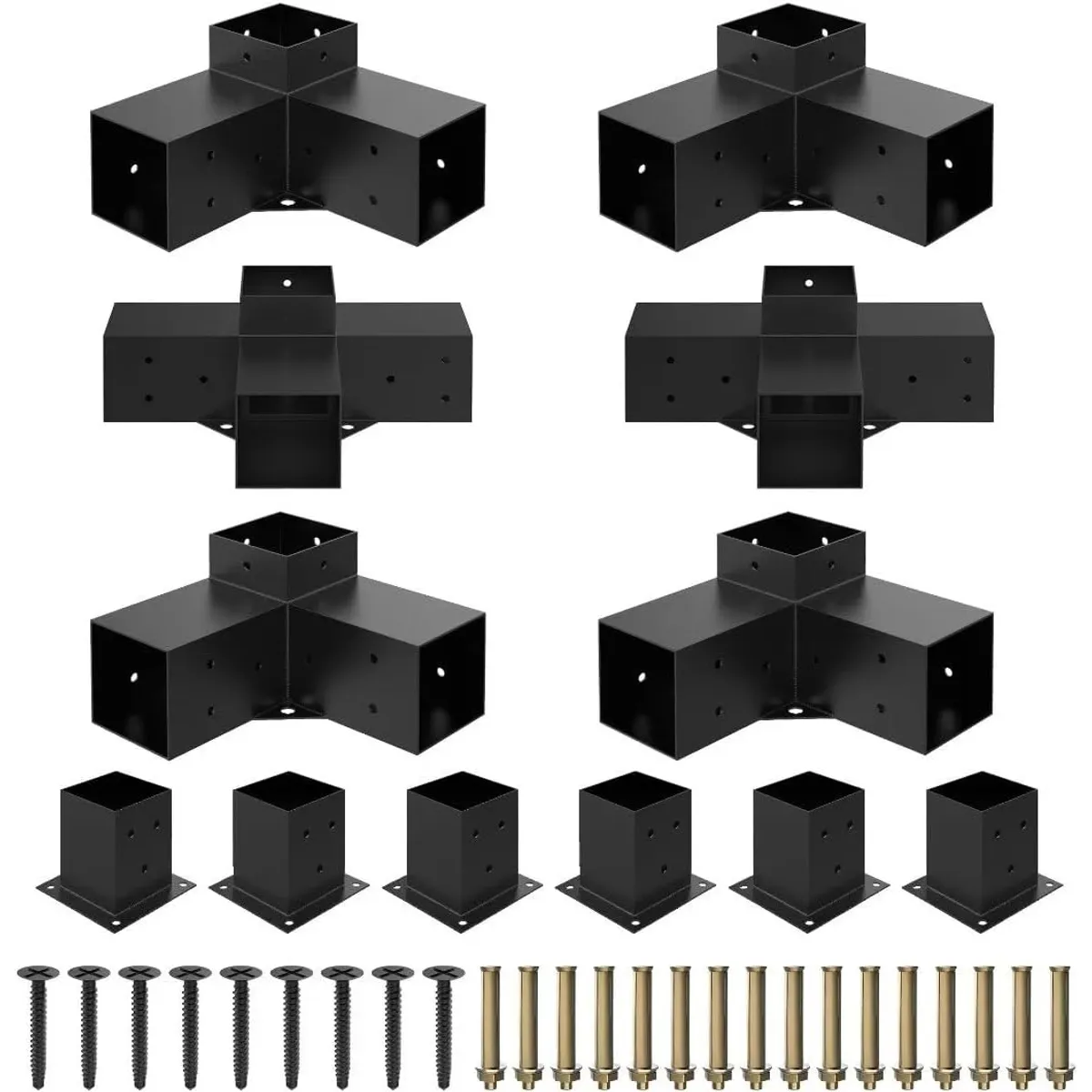 RAGNAR - Kit Pérgola Exterior 12 Soportes De Metal Para Madera