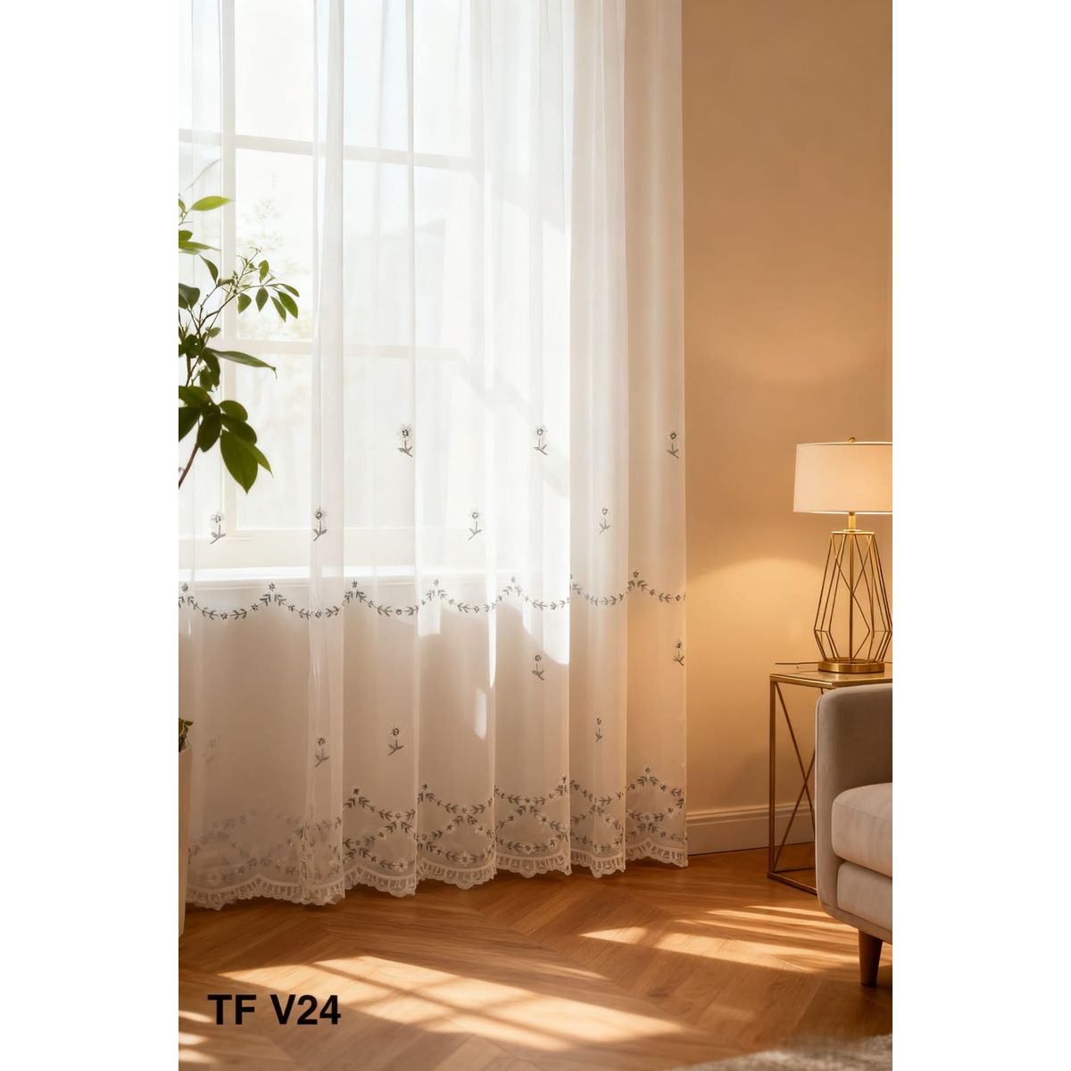 GENERICO - visillos bordados diseño 2 paños