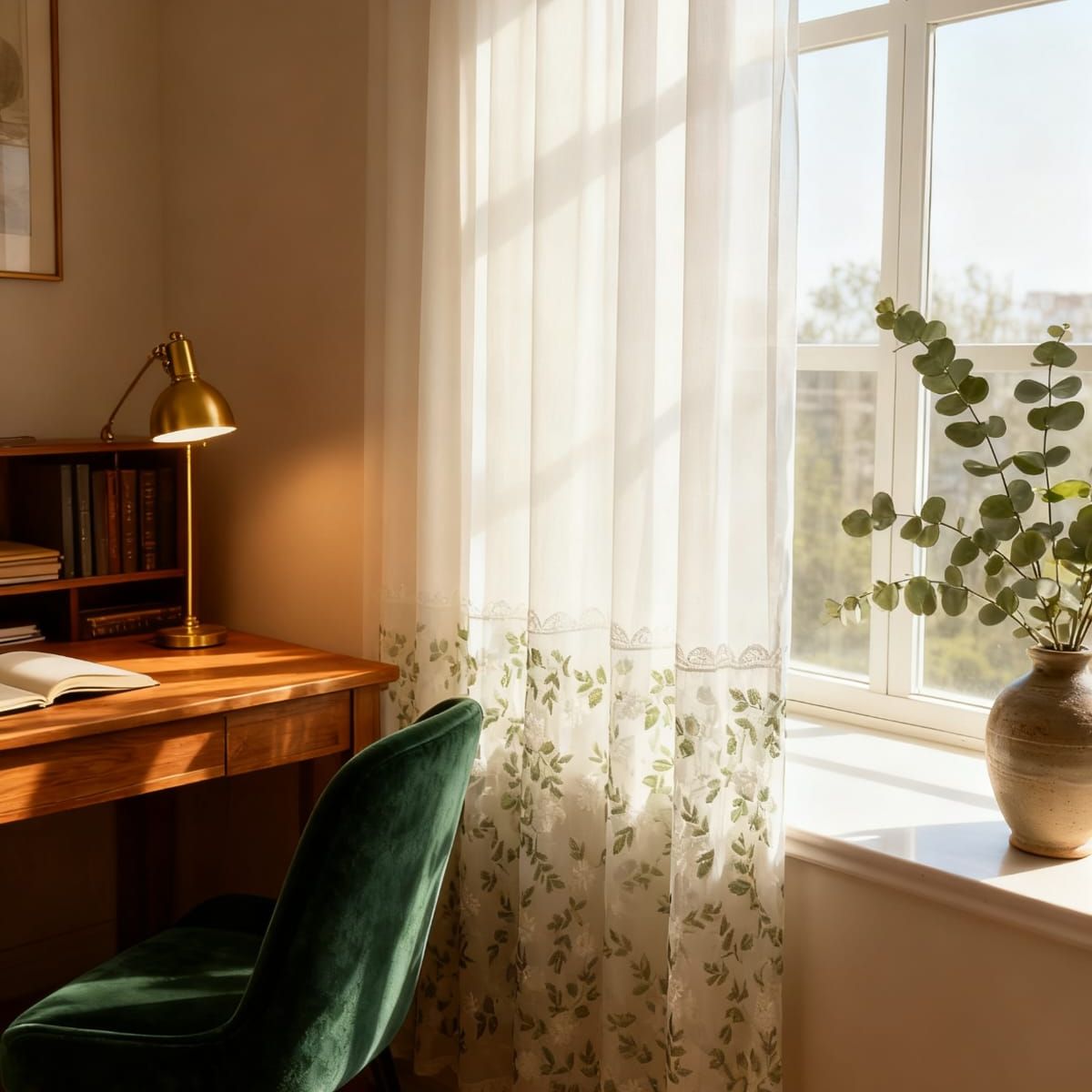 GENERICO - visillos bordados diseño 2 paños