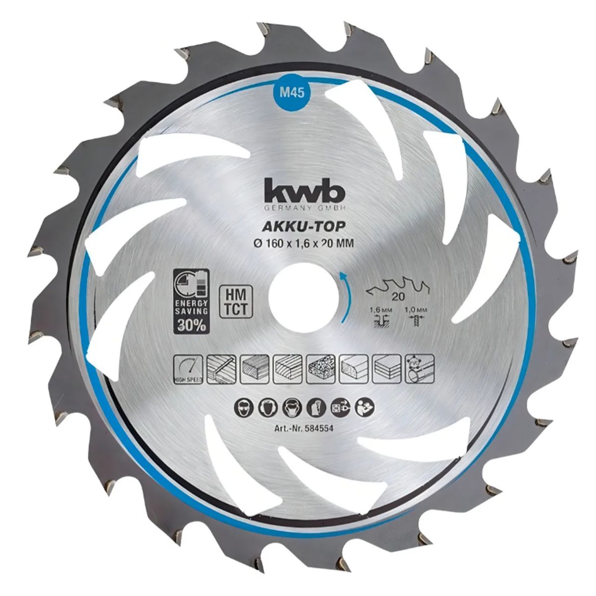 KWB - Disco Sierra Circular Easy Cut 165x1.6x20mm 24 Dientes Kwb