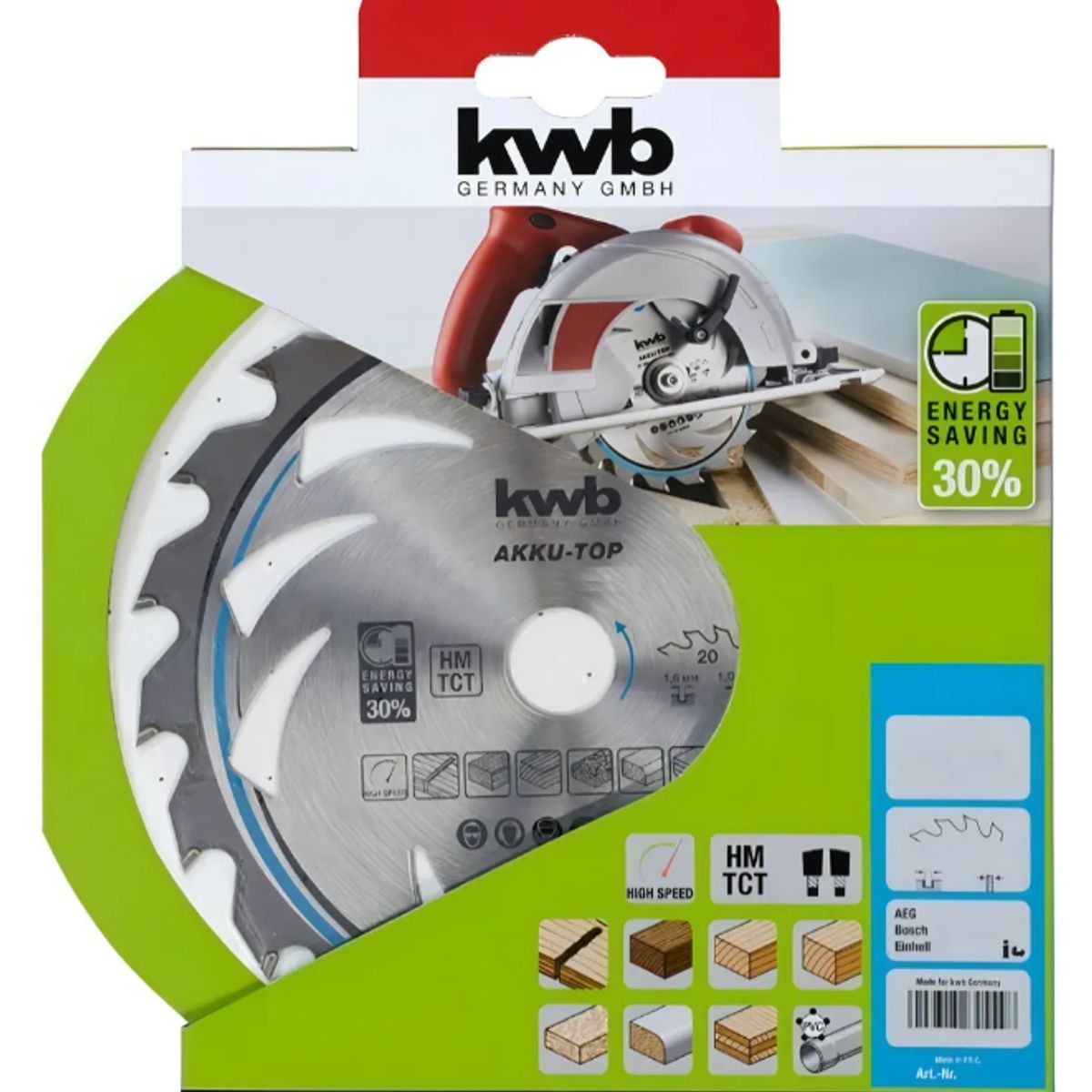 KWB - Disco Sierra Circular Easy Cut 165x1.6x20mm 24 Dientes Kwb