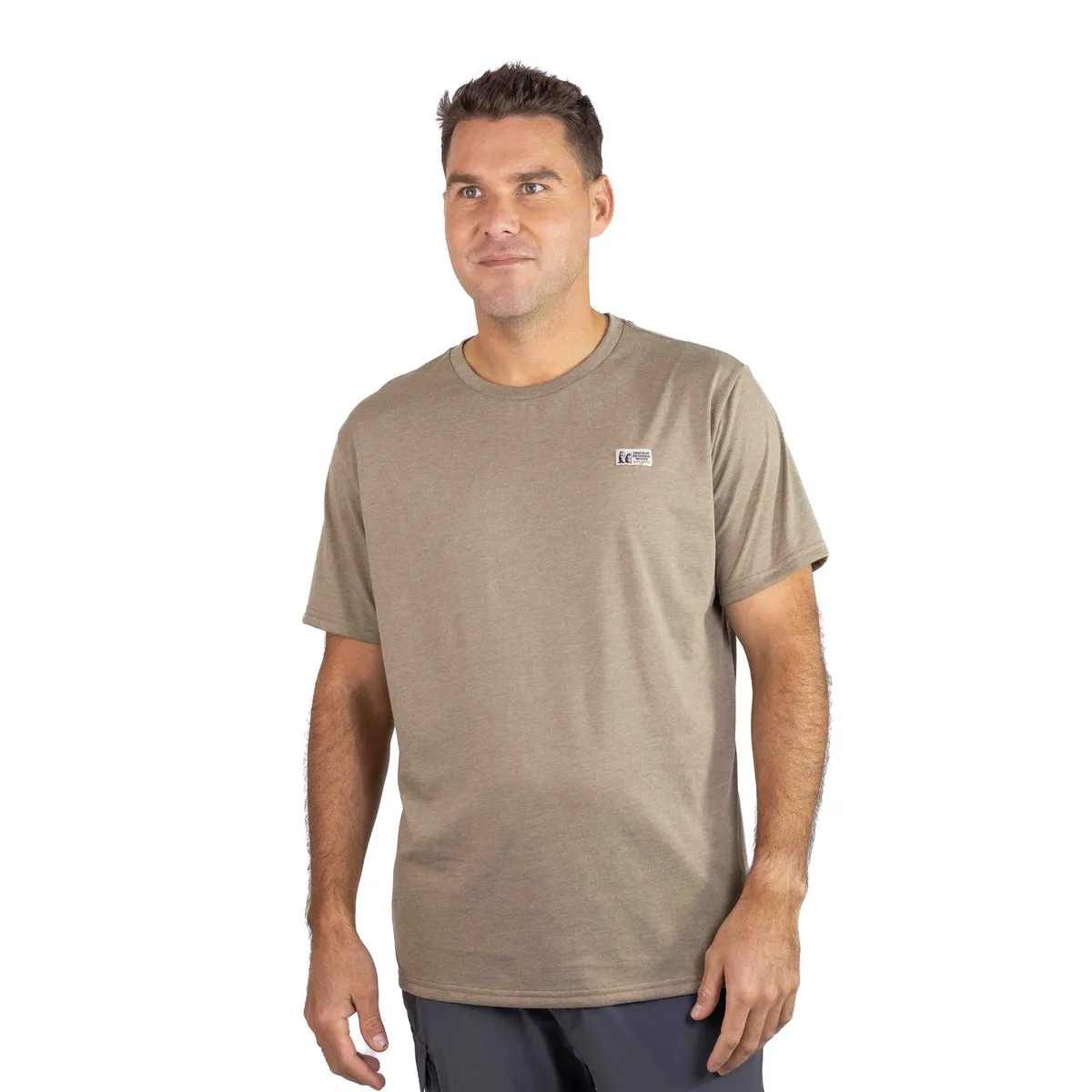 MARMOT - Polera Hombre Marmot Chest Label Tee Café