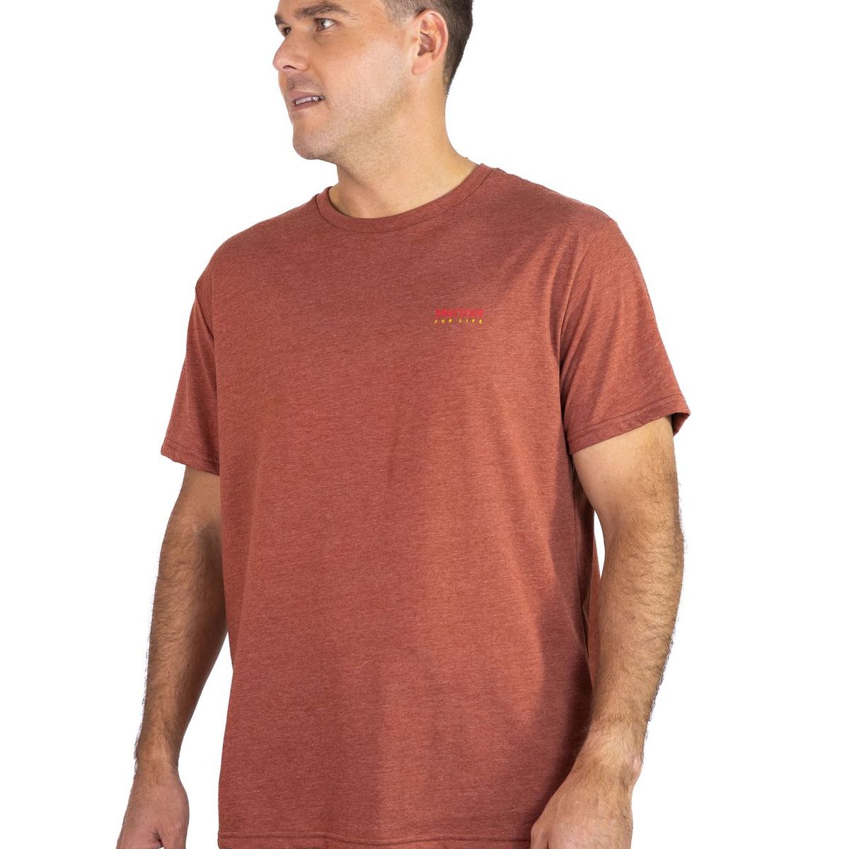 MARMOT - Polera Hombre For Life Chest Logo Tee Naranjo Marmot