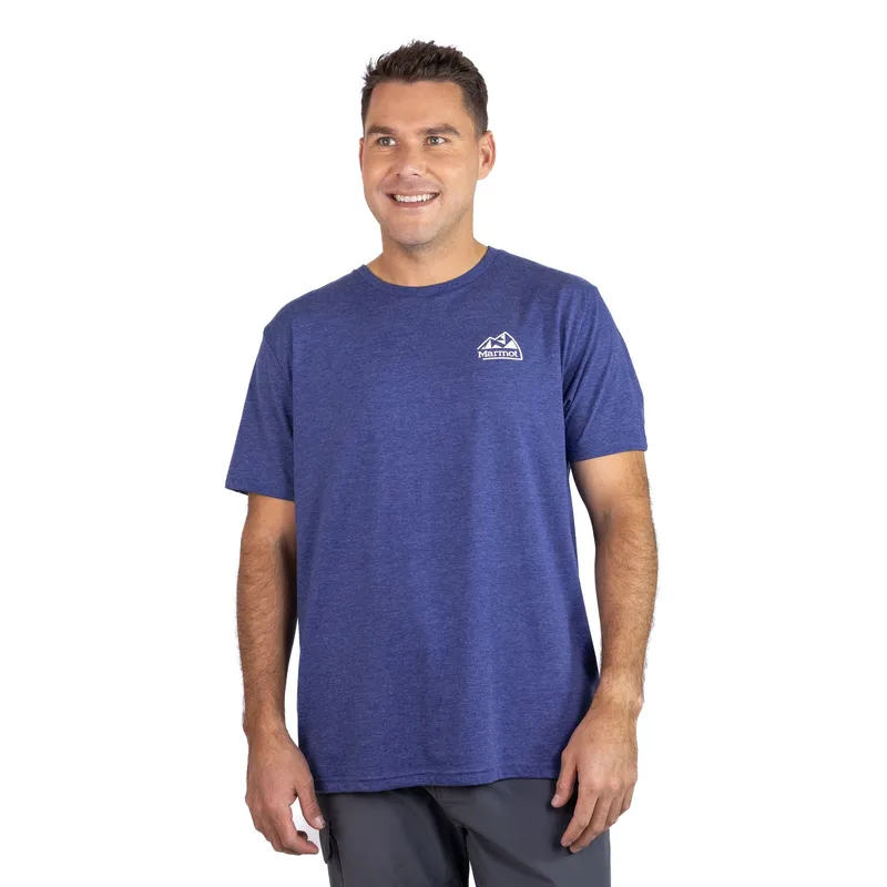 MARMOT - Polera Hombre Retro Logo Tee Azul Marmot