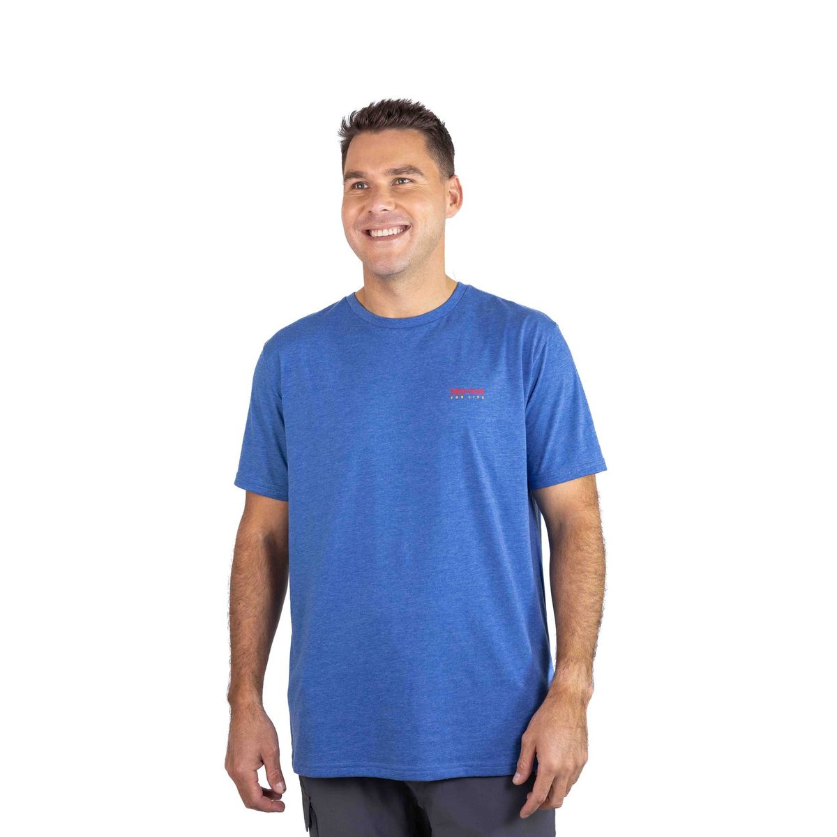 MARMOT - Polera Hombre For Life Chest Logo Tee Azul Marmot