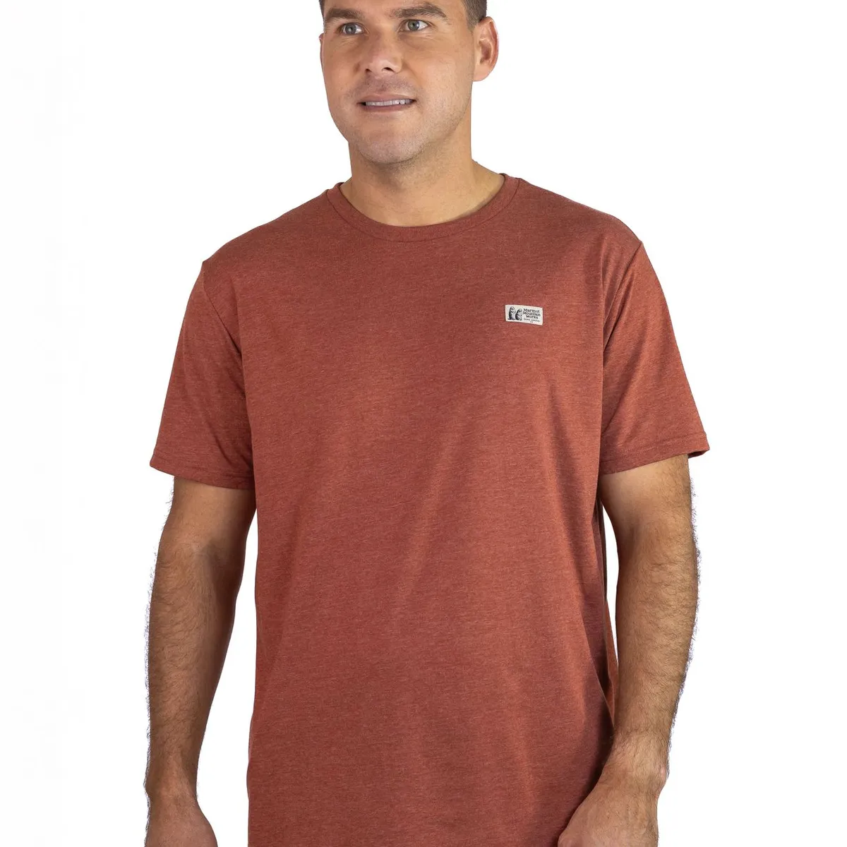 MARMOT - Polera Hombre Chest Label Tee Naranjo Marmot