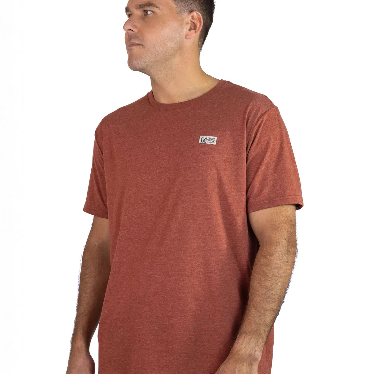 MARMOT - Polera Hombre Chest Label Tee Naranjo Marmot