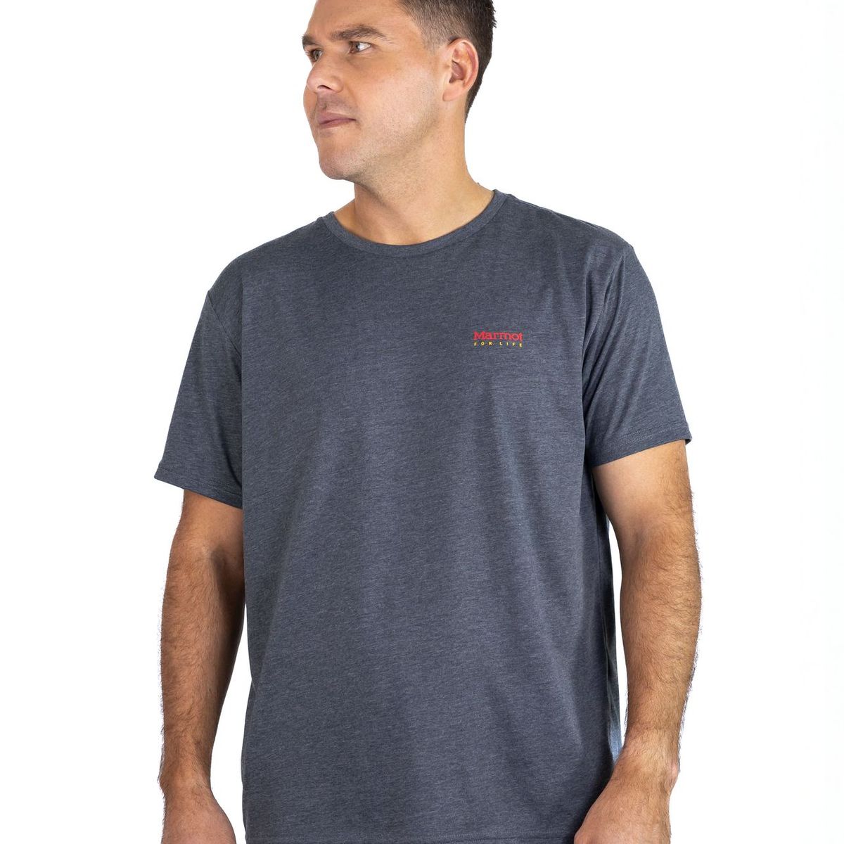 MARMOT - Polera Hombre For Life Chest Logo Tee Gris Marmot