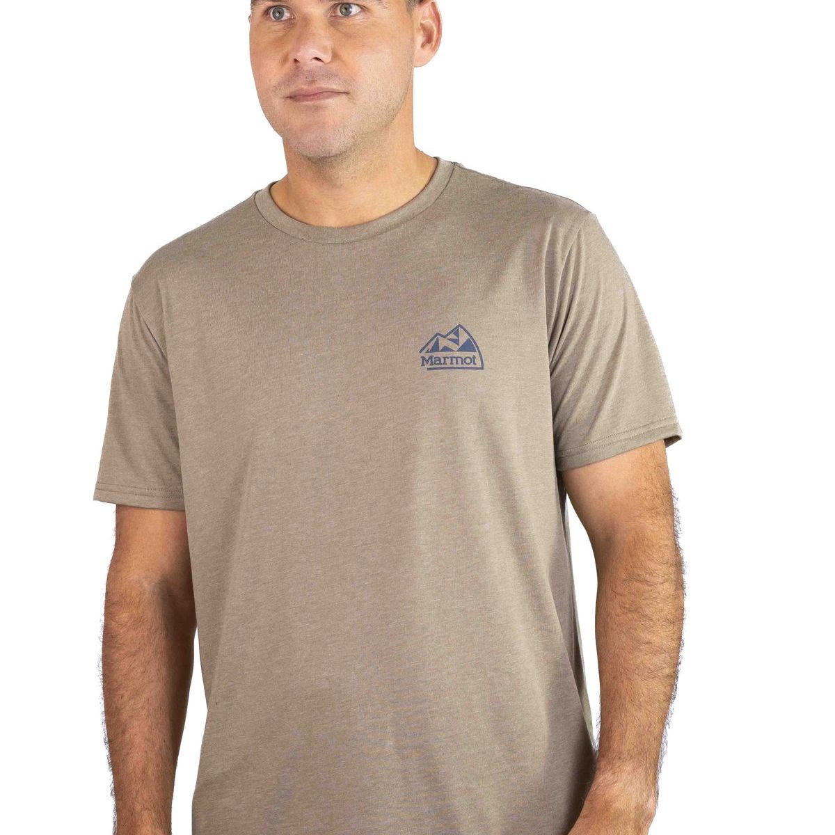MARMOT - Polera Hombre Marmot Retro Logo Tee Café