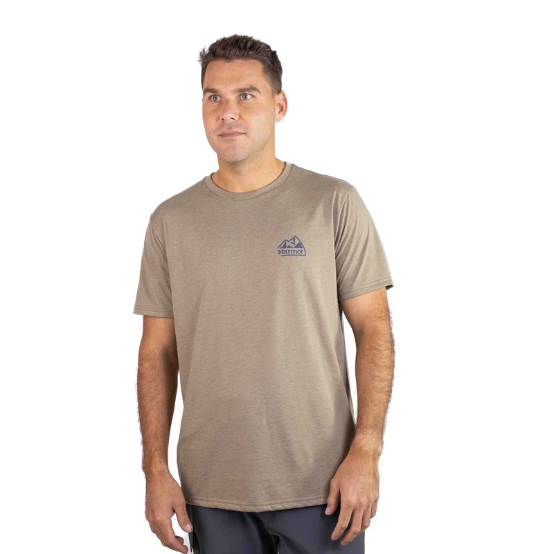 MARMOT - Polera Hombre Retro Logo Tee Marrón Marmot