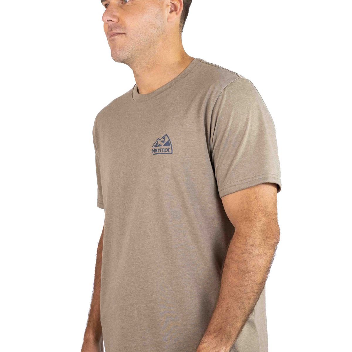 MARMOT - Polera Hombre Marmot Retro Logo Tee Café