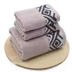 GENERICO - SET DE 3 TOALLAS 100% ALGODON CON DETALLES BORDADOS