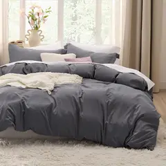 AZ AURAZEUS - Funda Plumon Duvet Edredon 1800 Hilos Microfibra Sabana Gris AZ