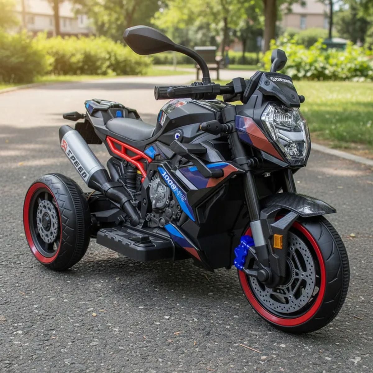 BEBESIT - Trimoto V9 Supersport Niños Infantil 12V a Batería Rojo