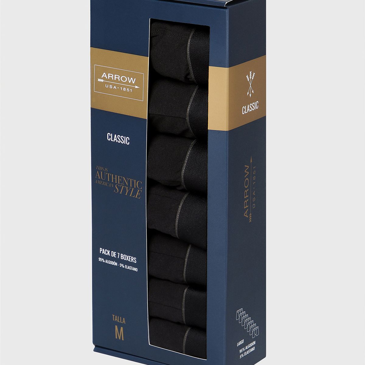 ARROW - Boxer Largo 7 Unidades Liso Arrow ARROW