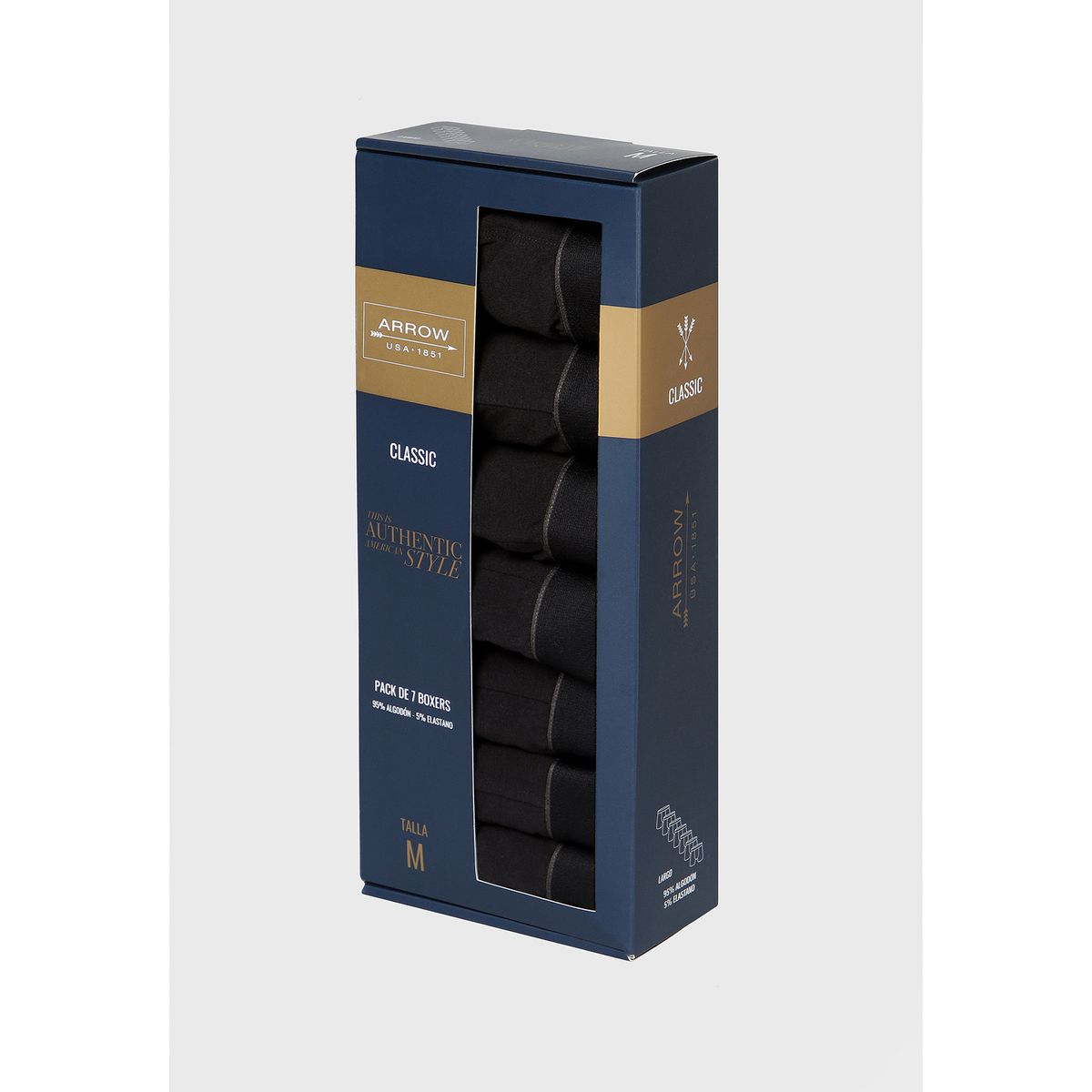 ARROW - Boxer Largo 7 Unidades Liso Arrow ARROW