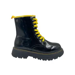 HERIEL - Botín Negro Charol Combat