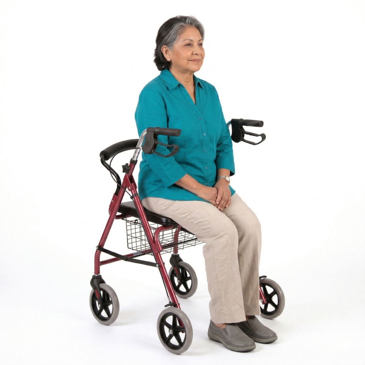 BLUNDING - Andador Con Asiento Y 4 Ruedas Plegable Y Con Asiento