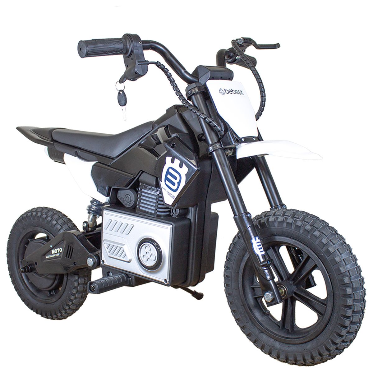 BEBESIT - Moto Eléctrica Minicross 24V Niños y Niñas Infantil Negro