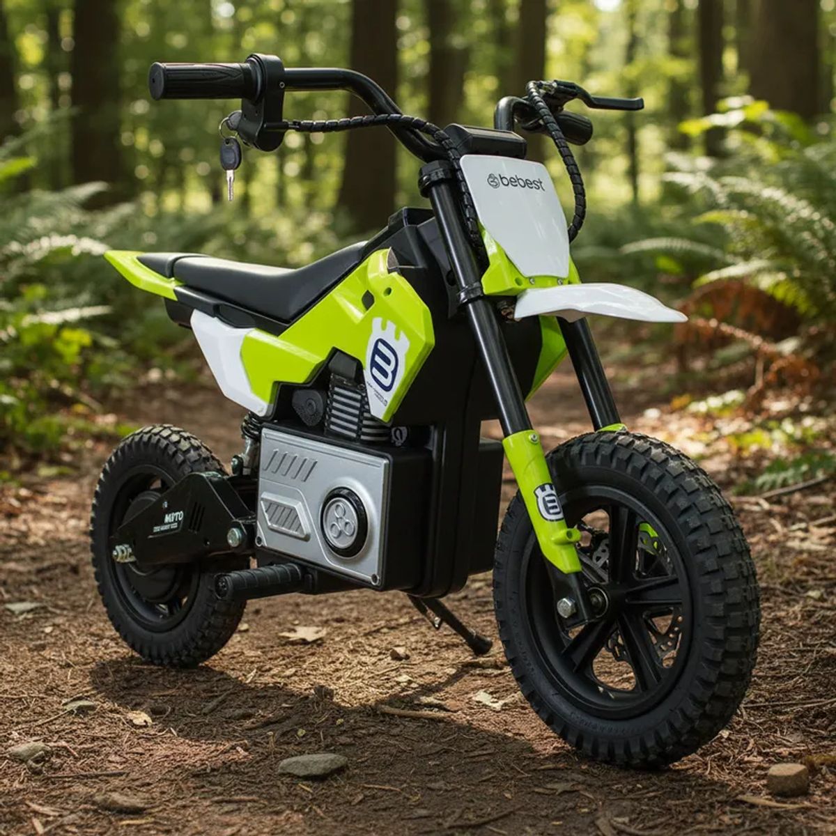 BEBESIT - Moto Eléctrica Minicross 24V Niños y Niñas Infantil Verde
