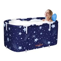 Bañera Plegable Portátil Adultos Y Niños Balde Spa 110×55cm Azul