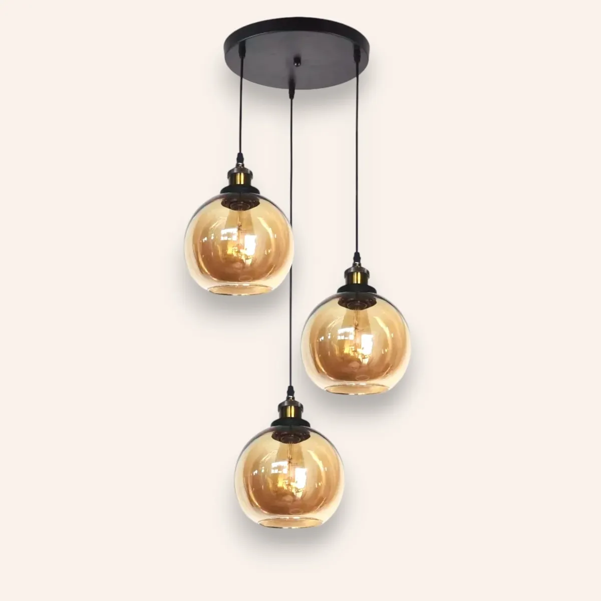 OEM - Lampara Colgante Triple Modelo VENUS Vidrio