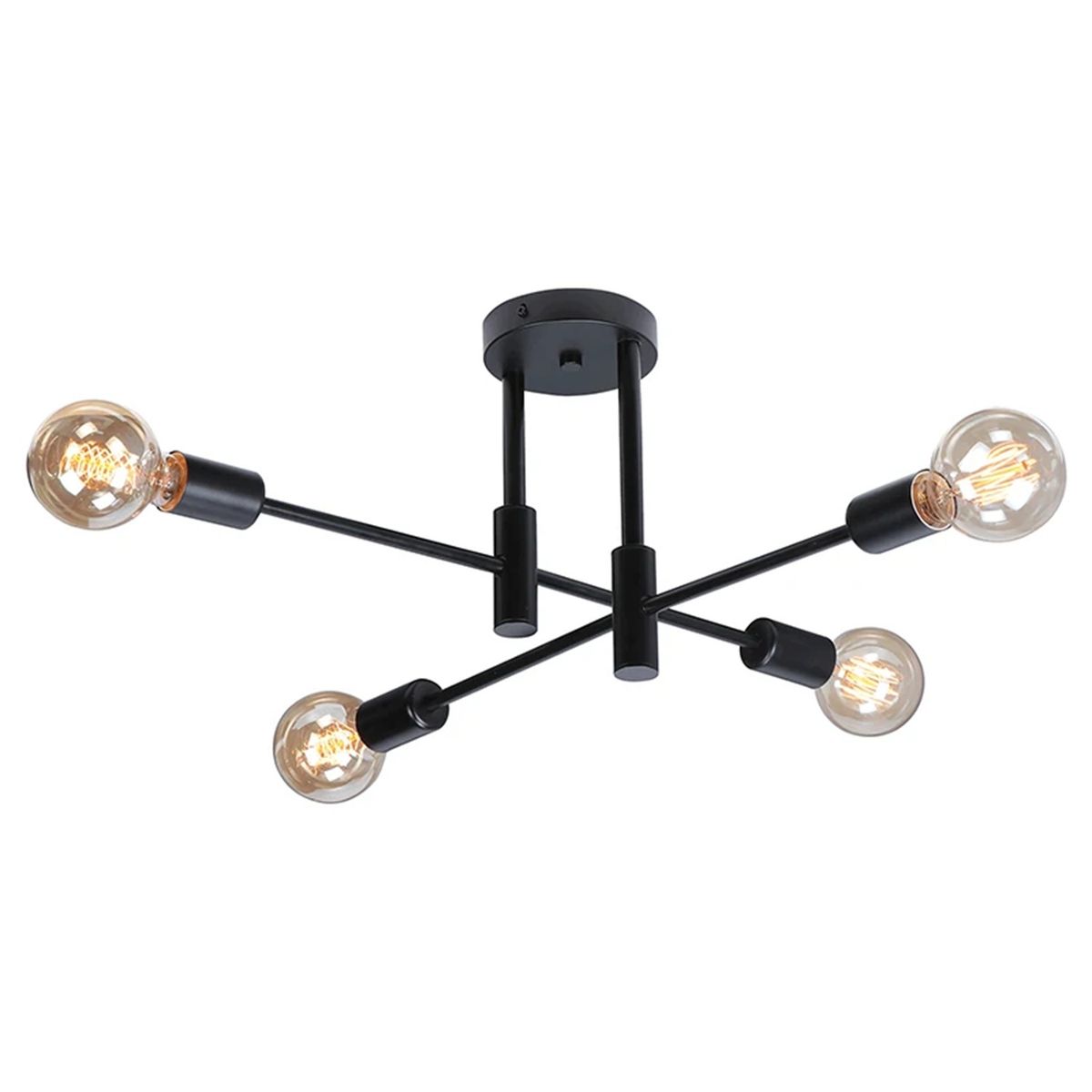 OEM - Lampara Techo Modelo LIMBA Color Negro 4 soquetes