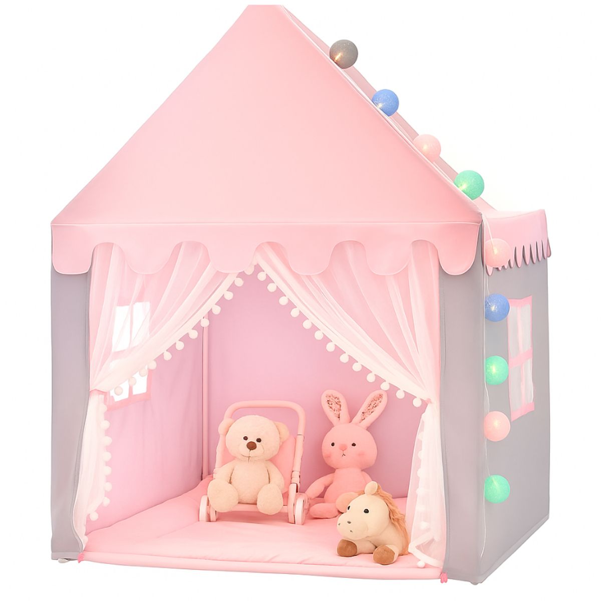 GENERICO - Carpa Infantil Casa De Juegos Para Niñas Y Niños Plegable Con Luces Decorativas