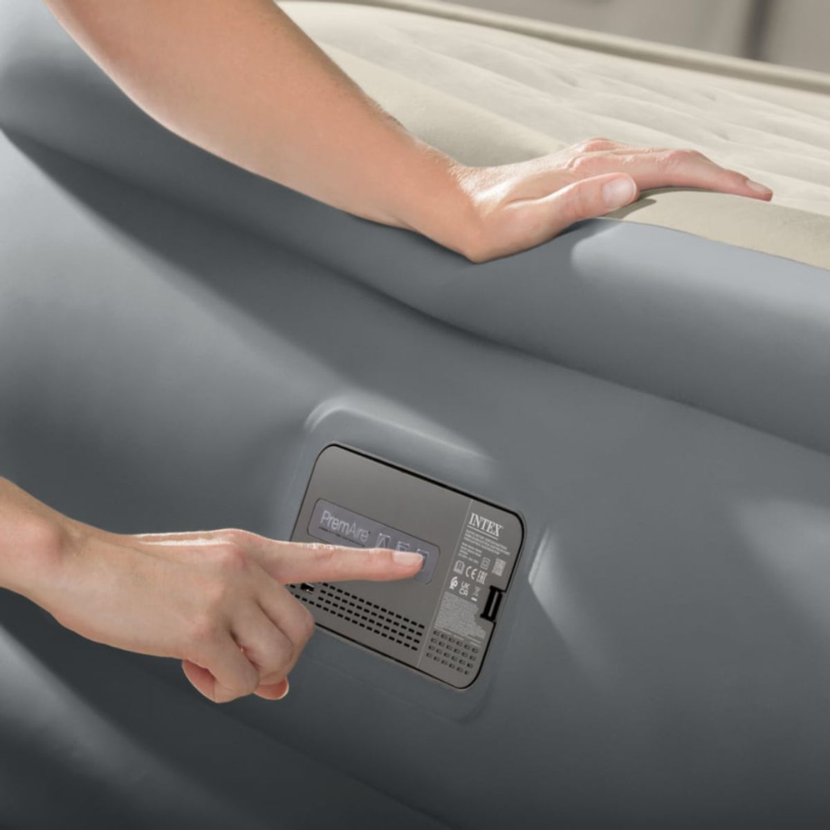 INTEX - Colchón Inflable Eléctrico INTEX 2 Plazas PremAire II Elevated