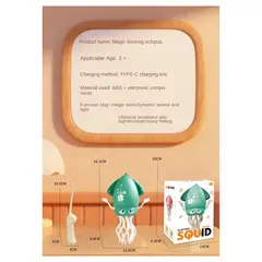 GENERICO - CALAMAR ESTIMULADOR CON SENSOR MUSICAL USB AMARILLO