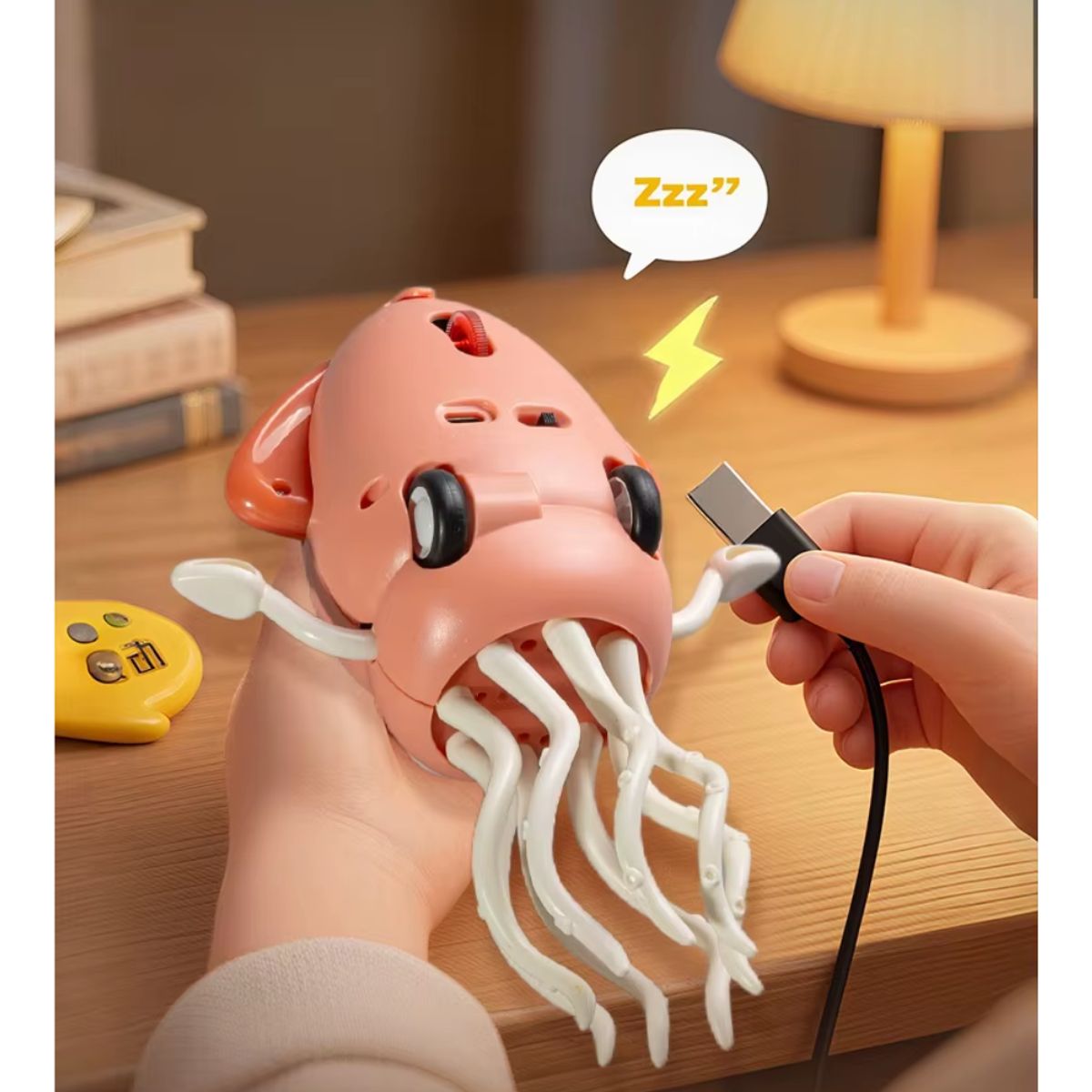 GENERICO - CALAMAR ESTIMULADOR CON SENSOR MUSICAL USB AMARILLO