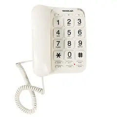 TECNOLAB - Teléfono Sobremesa 3 Teclas Rápidas con Memoria Blanco - PS