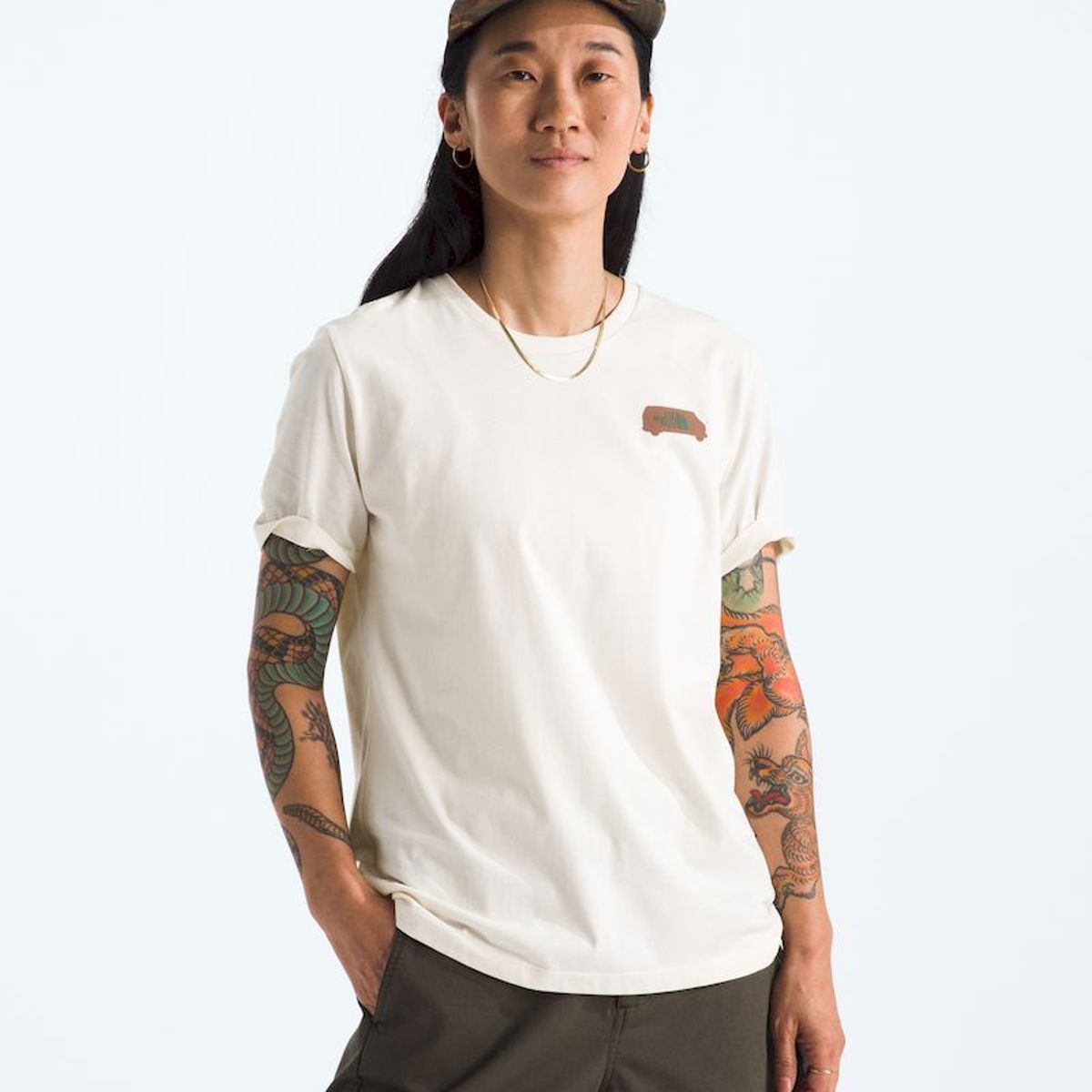 THE NORTH FACE - Polera S/S Outdoor Graphic Tee Mujer - Beige