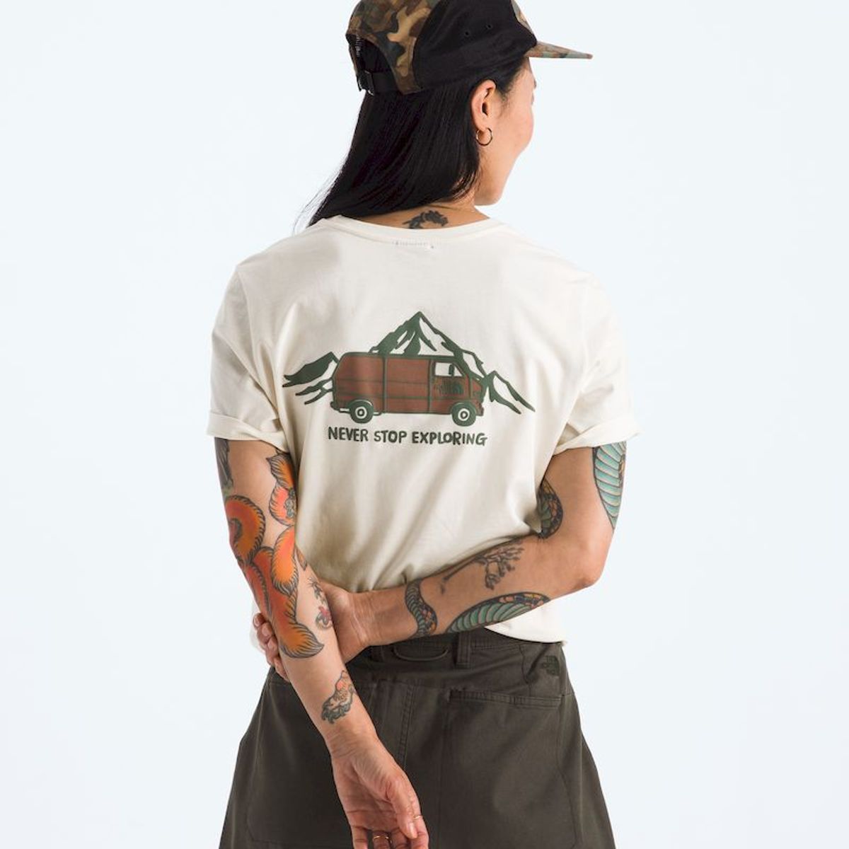 THE NORTH FACE - Polera S/S Outdoor Graphic Tee Mujer - Beige