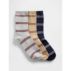 GAP - Pack 3 Calcetines Crew Striped Niño Multicolor