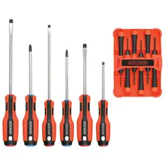 BLACK+DECKER - Kit 12 destornilladores mágneticos BDHT65002