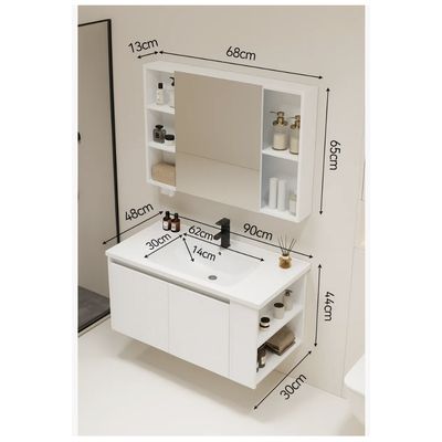 Imagen 2 del producto Vanitorio De Panal Aluminio + Botiquín De Espejo 90cm