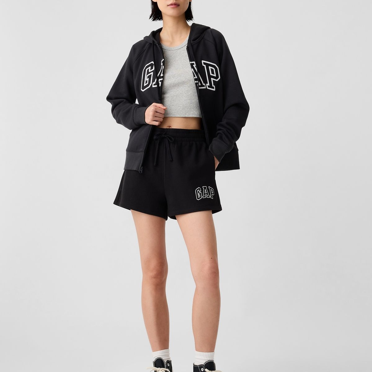 GAP - Short De Buzo Mujer Gap Logo Negro