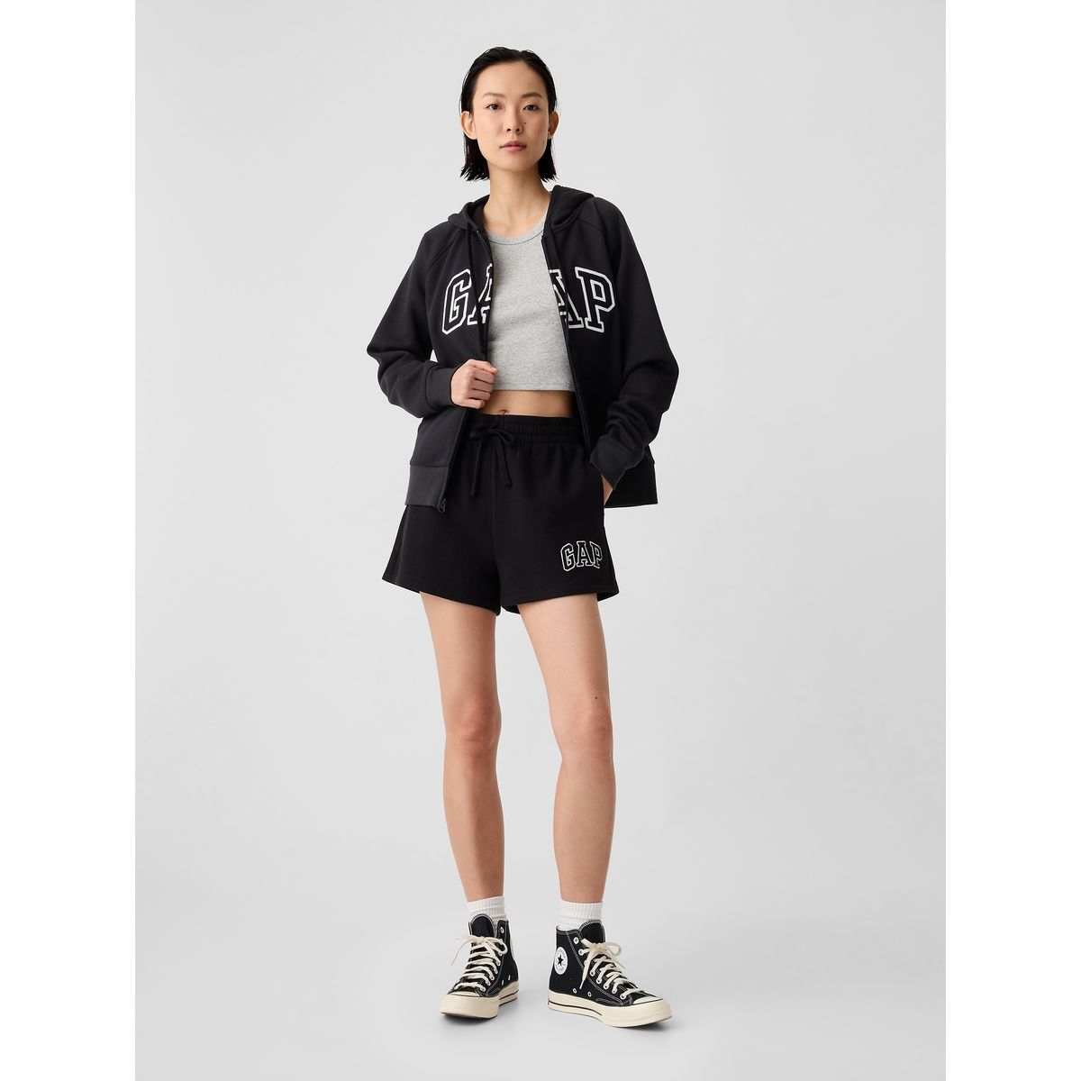 GAP - Short De Buzo Mujer Gap Logo Negro