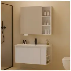 HOMER DESIGN - Vanitorio De Panal Aluminio + Botiquín De Espejo 70cm