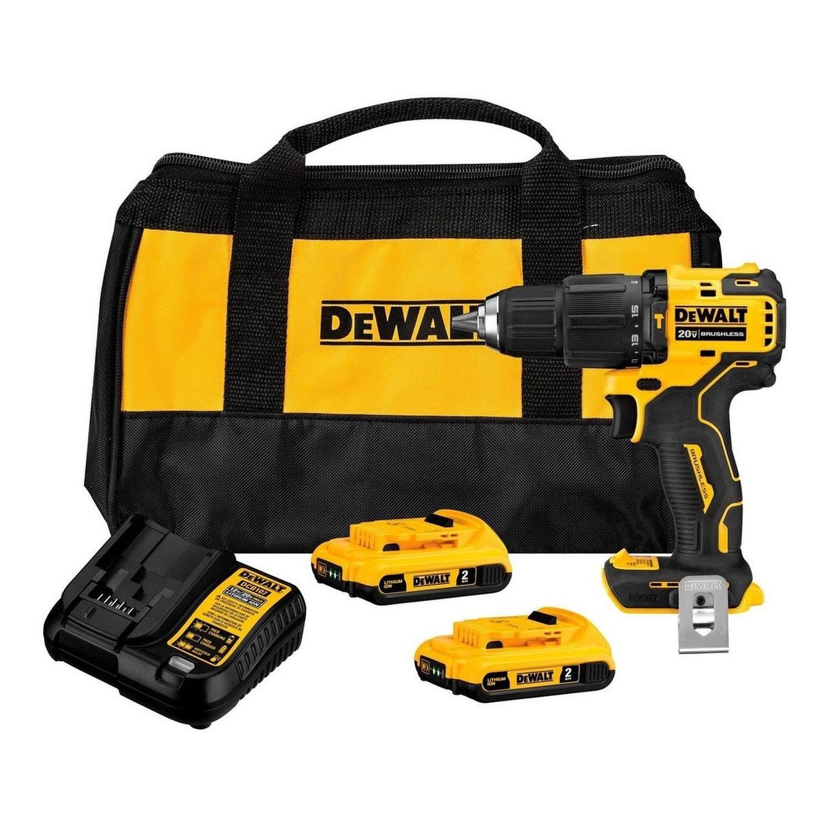 DEWALT - Taladro Percutor Atomic 12 20v + 2 Bat Dewalt Dcd709d2-b2