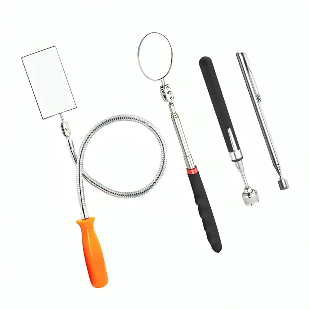 GENERICO - Set De Inspeccion Automotriz Espejo E Imán Telescopico 4 Pzs