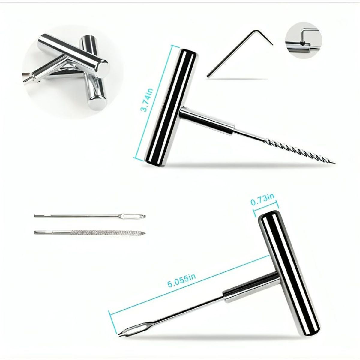 GENERICO - Kit 27 Piezas Reparación Pinchazos Neumático Emergencia Auto