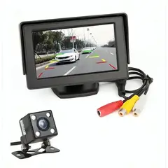 GENERICO - KIT Camara De Auto Retroceso 4 Led Ip68 + Pantalla 43