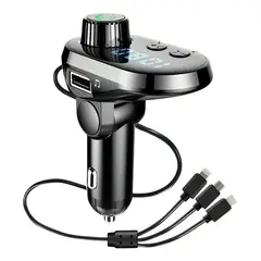 GENERICO - Transmisor 5 En 1 Fm Bluetooth Usb Mp3 Auto