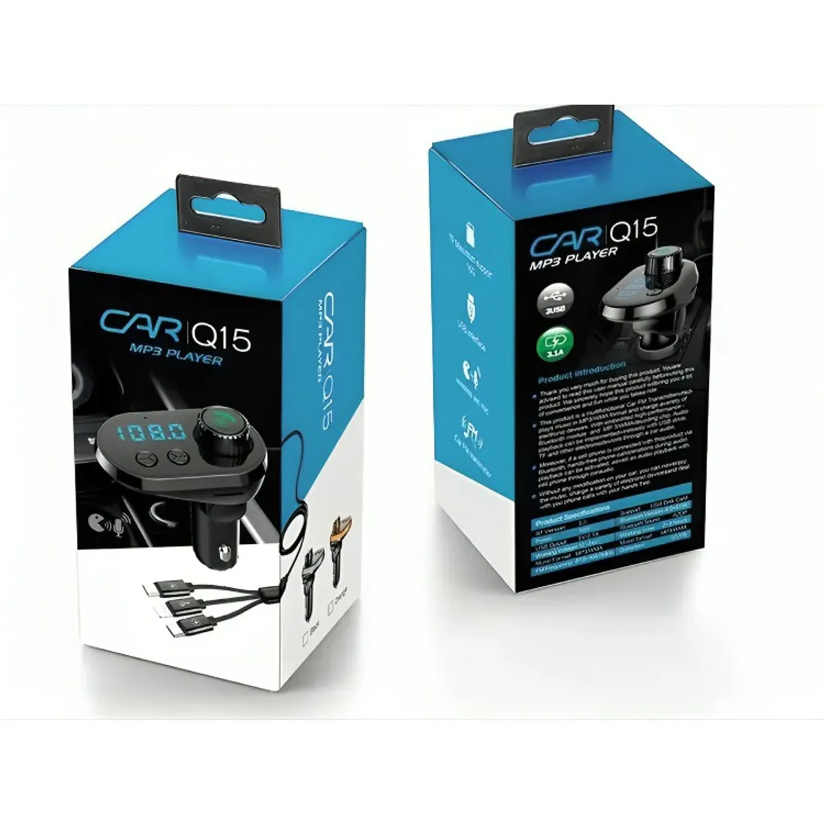 GENERICO - Transmisor 5 En 1 Fm Bluetooth Usb Mp3 Auto