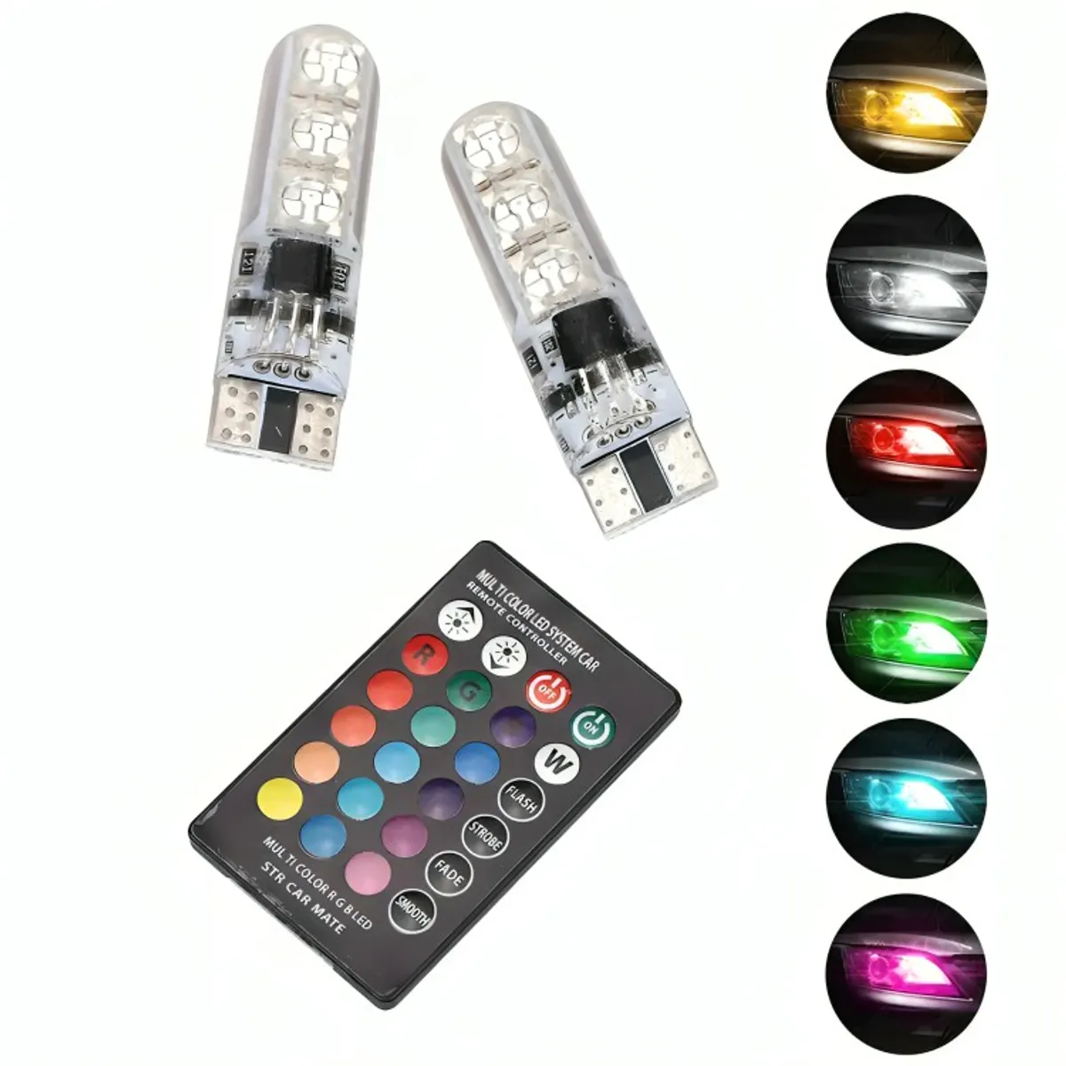 GENERICO - Ampolleta Led Cola De Pez T10 Multicolor Rgb Control