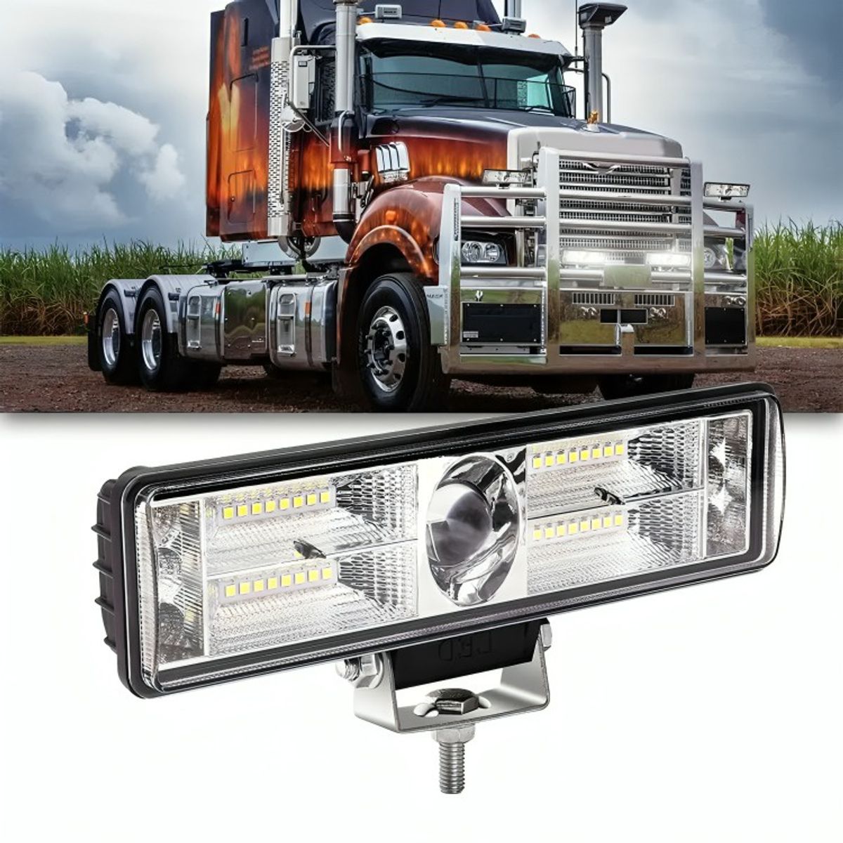 GENERICO - Barra Foco 38 Led 144w Neblinero 12v 24v